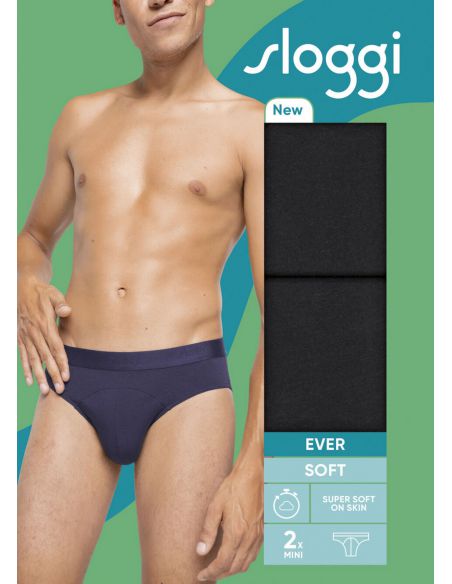 Sloggi Heren Ever Soft Brief 2Pack Zwart