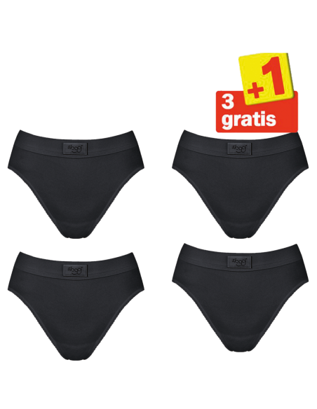 Sloggi Dames Double Comfort Tai 4 pack Black 3+1 Actie