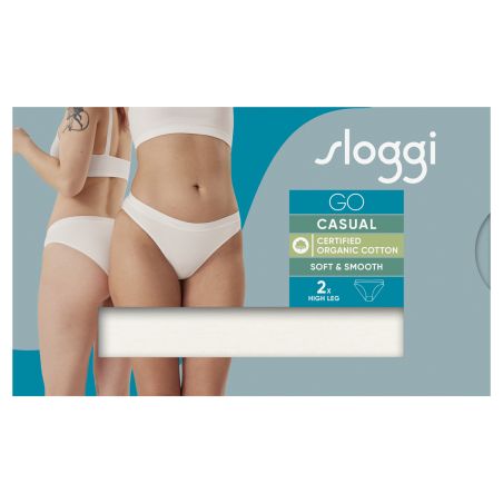 Sloggi Dames GO Casual High Leg 2Pack Ivoor