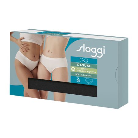 Sloggi Dames GO Casual Midi 2Pack Zwart