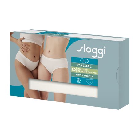 Sloggi Dames GO Casual Midi 2Pack Ivoor