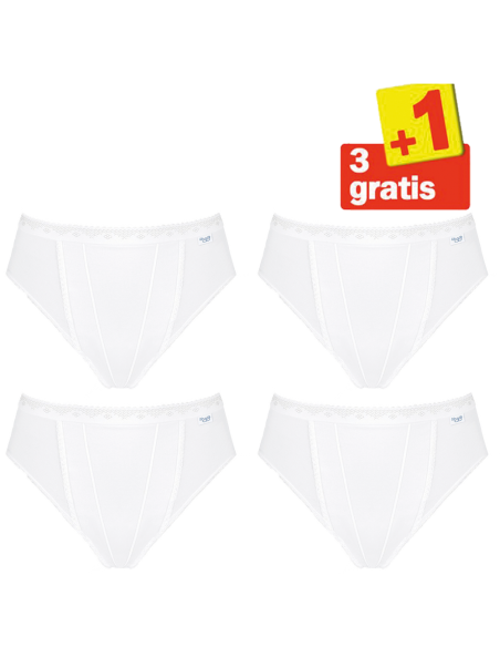Sloggi Dames Control Tai 4 pack White 3+1 Gratis