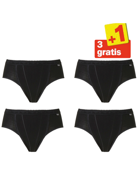 Sloggi Dames Control Tai 4 pack Black 3+1 Actie