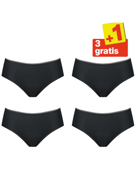 Sloggi Dames Feel Sensational Midi 4 pack Black 3+1 Actie