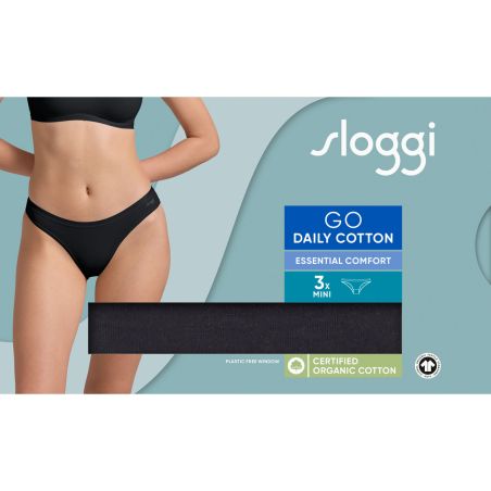 sloggi GO Daily Cotton Mini 3P Zwart