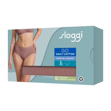 sloggi GO Daily Cotton Midi 3P Cacao