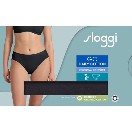 sloggi GO Daily Cotton Tai 3P Zwart
