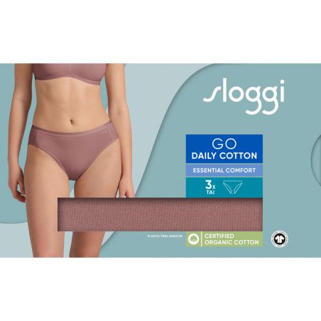 sloggi GO Daily Cotton Tai 3P Cacao
