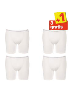 Sloggi Men Basic Long Boxershort 4 pack White 3+1 Actie