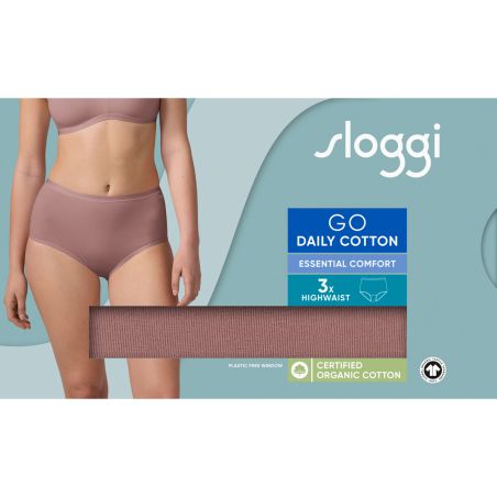 sloggi GO Daily Cotton Highwaist 3P Cacao