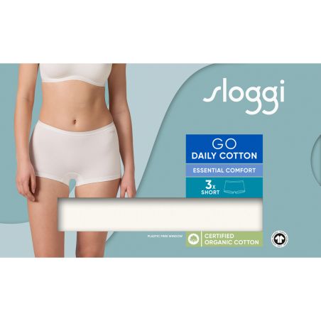 sloggi GO Daily Cotton Short 3P Ivoor