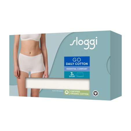 sloggi GO Daily Cotton Short 3P Ivoor