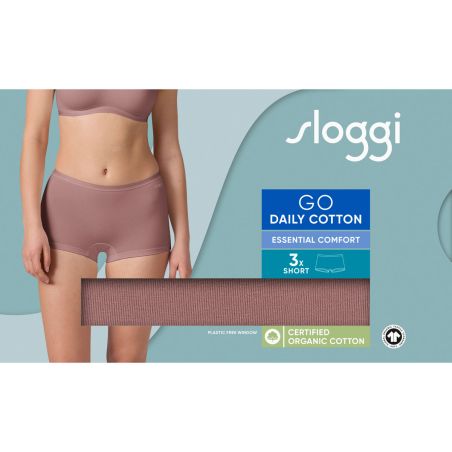 sloggi GO Daily Cotton Short 3P Cacao