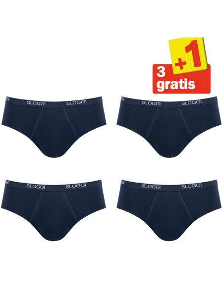 Sloggi Men Basic Midi 4 pack Donkerblauw 3+1 Actie