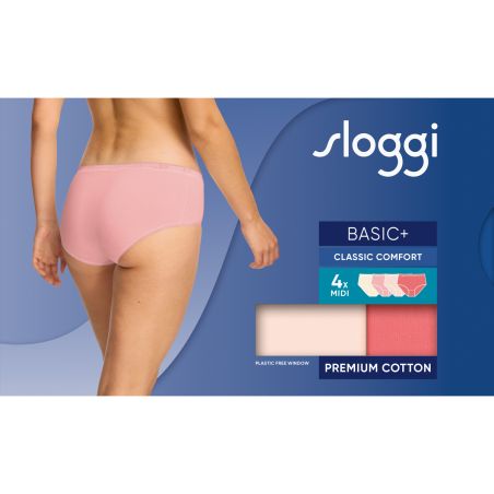 Sloggi Dames Basic Midi Slip 4 pack C4P M006 3+1 gratis