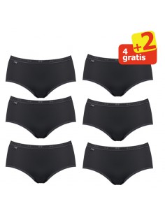 Sloggi Dames Basic Midi Slip Black 6Pack 4+2 Gratis