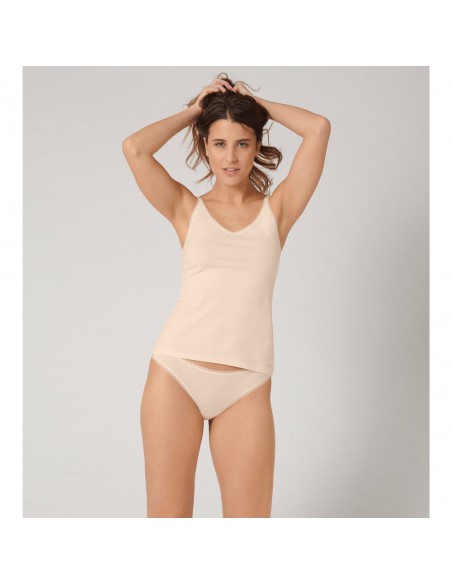 Sloggi Dames GO Spaghetti Top 01 C2P Vanille 2pack